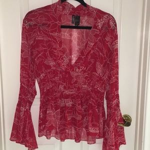 Red Bisou Bisou Top Size 14